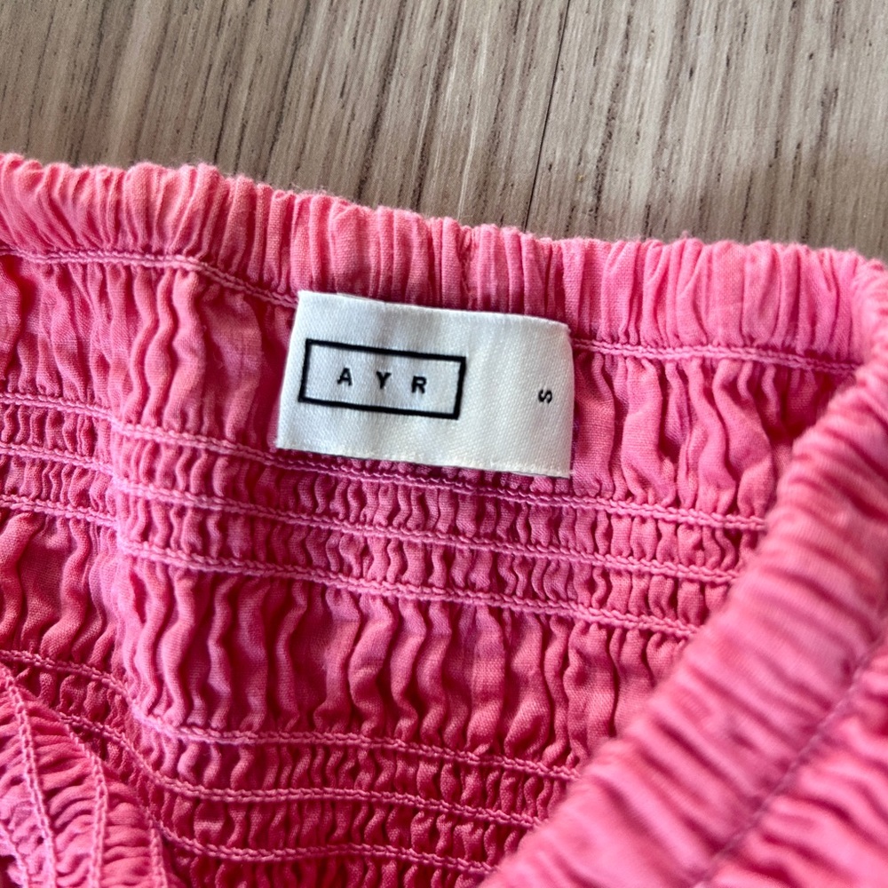 AYR The Triple Threat Skirt Size S AGUA FRESCA (Pink) Crinkle Cotton - Picture 3 of 10
